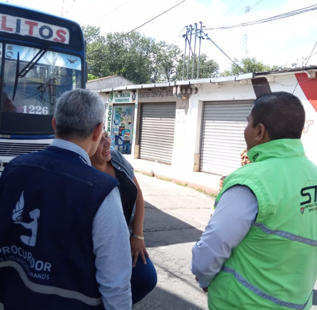 PDH verifica número de unidades de Transurbano Siga que prestan servicio en colonia Canalitos, zona 24