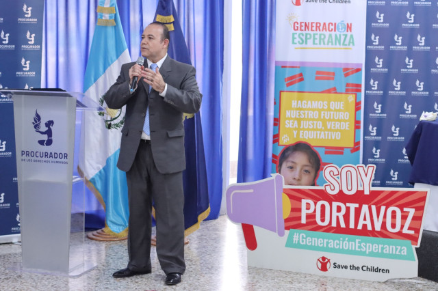 Procurador de los Derechos Humanos, doctor Alejandro Córdova, se suma a la campaña de Save the Children